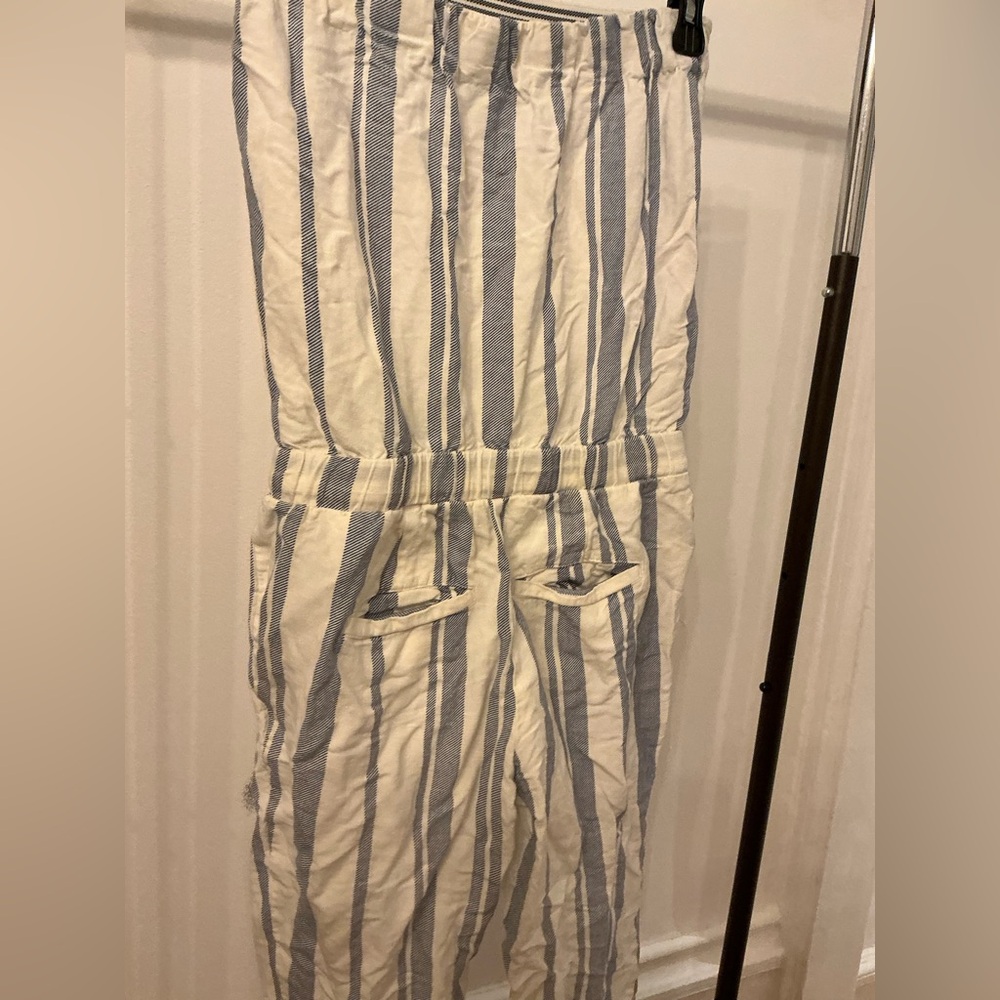 Chic Blue and White Striped Jumpsuit